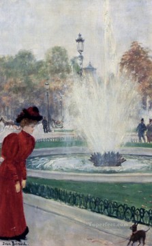 風景 Painting - パリジェンヌ オー ロン ポワン デ シャンゼリゼ パリの風景 ジャン ベロー
